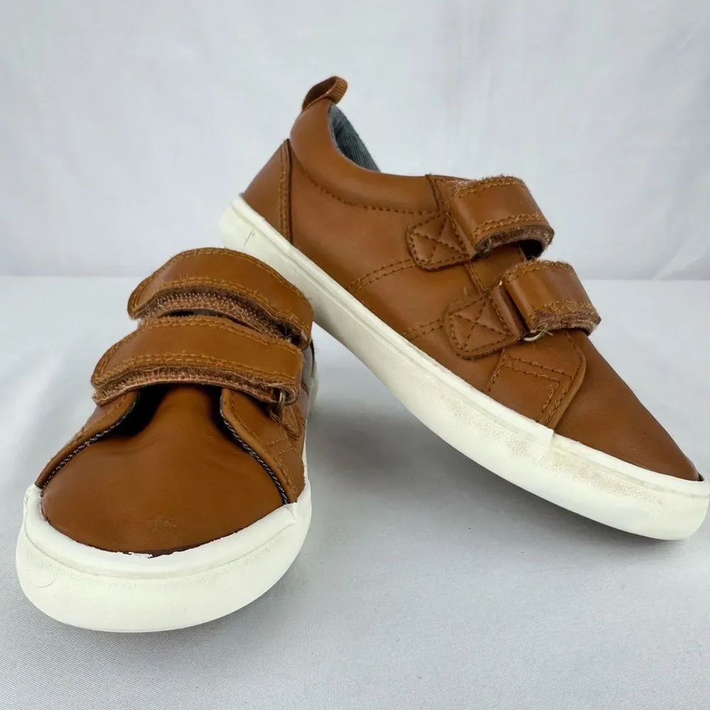 Cat & Jack Boys Hook and Loop Closure Brown Dress Shoes